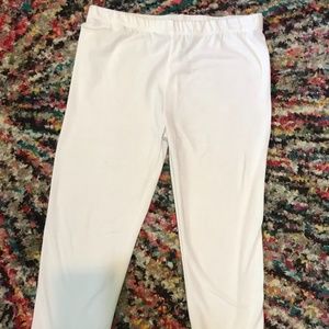 White Girls Leggings L-14 w/lace on cuffs